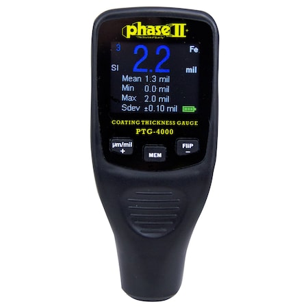 Phase Ii Coating Thickness Gauge, 0-50 mils, 0.1um Resolution PTG-4000